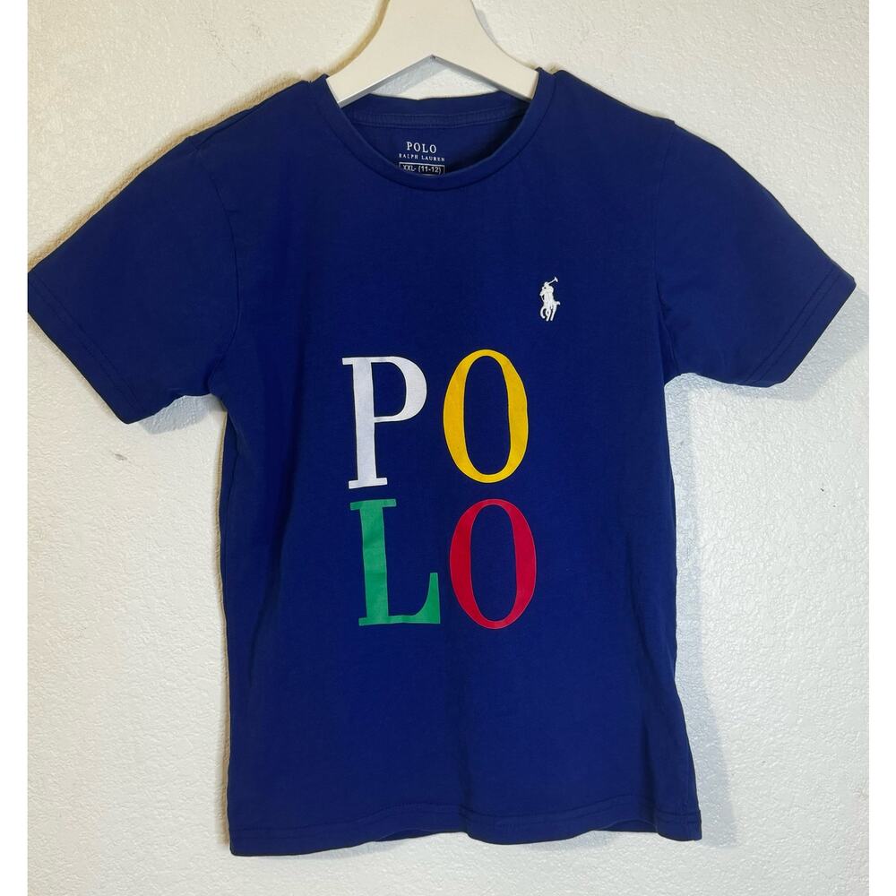 Polo Ralph Lauren Boys T-Shirt‎ Block Letters XXL (11/12) Blue